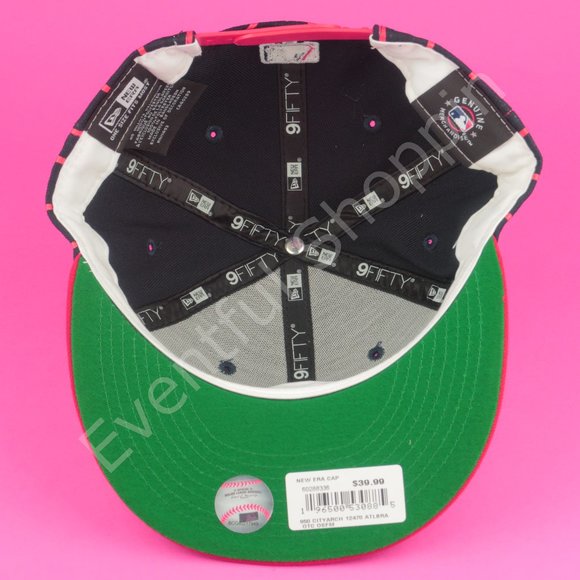 New Era Atlanta Braves Hat Mens OS Blue Snapback Striped Retro Y2K New - Picture 11 of 15